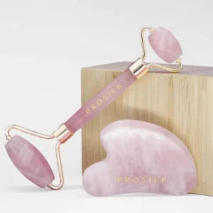 ProSilk Gua Sha og Jade Roller i naturlig rosenkvarts